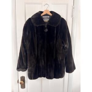 Classic Vintage Chocolate Mink Coat Women’s M/L | 100% Real Fur | Mint Condition